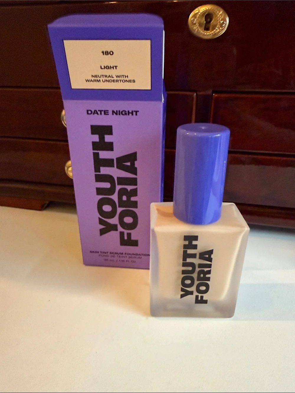 Youthforia Date Night Skin Tint Serum Foundation - 180 Light Neutral w/warm